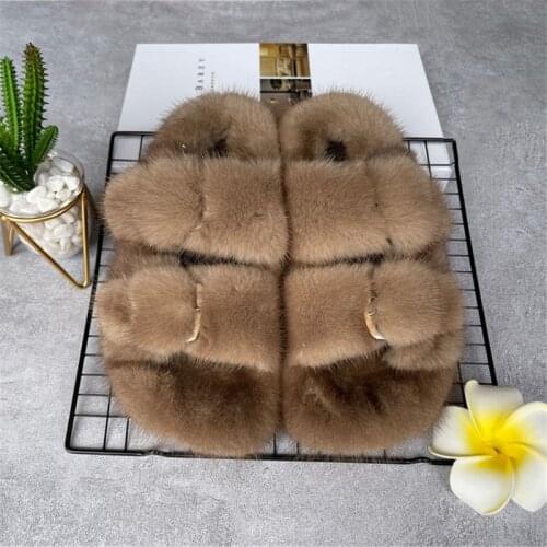 Ladies Mink Fur Slippers Cute Mink Fur Sandals Summer European And American Fashion Slippers 2021
