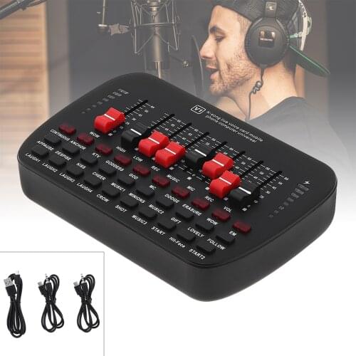 V1 Live Sound Card Live Broadcast Equipment Part Microphone Sound Card Audio Interface External for Karaoke Guitar Singing PC