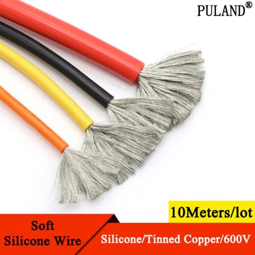 10M Heat-resistant cable 30 28 26 24 22 20 18 16 15 14 13 12 10 AWG Ultra Soft Silicone Wire High Temperature Flexible Copper