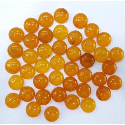 100Pcs 12x5mm Wholesale Natural Yellow Aventurine Round Cab Cabochon DIY Jewelry Making Accessories M133