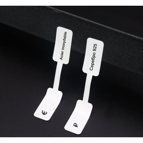 100pcs Customize Square Head Ring Bracelet Necklace Earring Customize Price Tags For Silver Jewelry Display Packing Store Supply