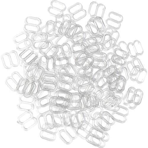 100 Pieces Bra Strap Adjustment Adjuster Lingerie Slider Buckle Hooks Bikini Fastener