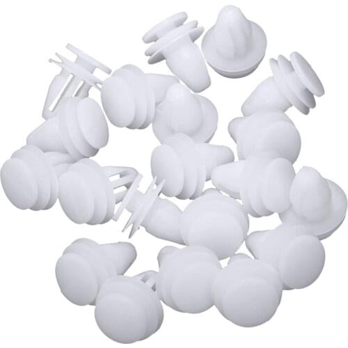 20 Pcs Car White Rivet Door Trim Clips Fastener