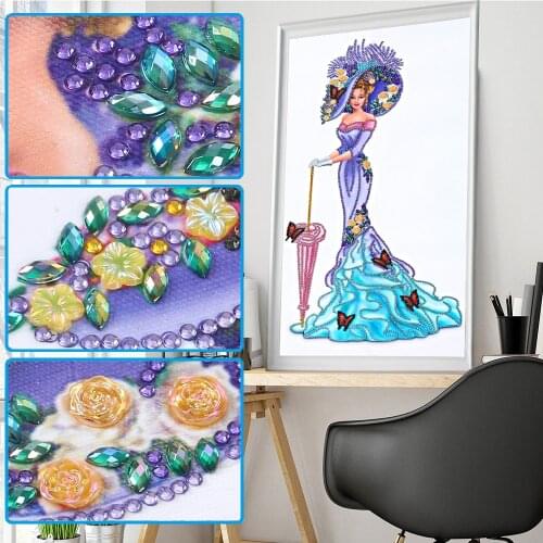 5D juego de pintura de diamante en forma especial DIY punto de cruz belleza cristal mosaico decoración del hogar pintura