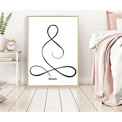 Abstract Yoga Body Gesture Wall Art Poster And Print Black White Line Drawing Canvas Paintings Minimalist Pictures Home Decor
