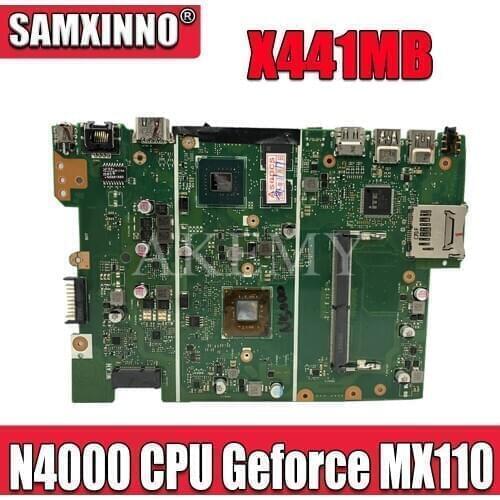 Akemy X441MB Motherboard For Asus X441 X441M X441MB Laotop Mainboard with N4000 CPU Geforce MX110