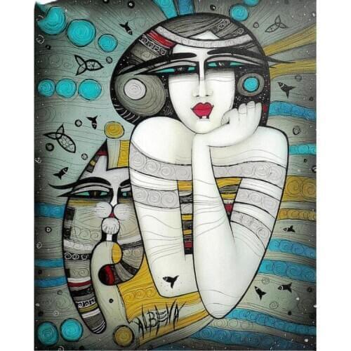 Diy Abstract Diamond Paint Beauty Lady Diamand Embroidery Painting Craftwork Rhinestone Picture Wall Sticker Hobby Diamond Dotz