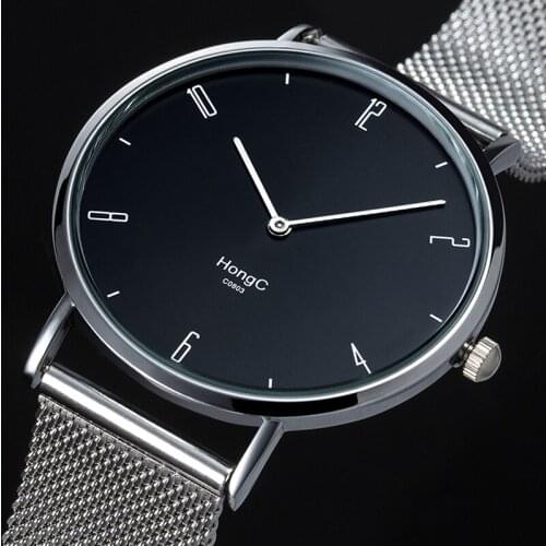 Fashion YAZOLE Watches Men Ultra-miniature Style Male Stainless Steel Mesh Strap Ultra Thin Dial Wristwatch Man Waterproof Clock
