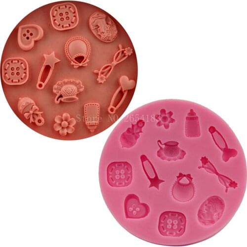 DIY Cartoon Baby Child Toy chocolate DIY fondant cake decorating tools lace border silicone mold kitchen baking utensils FQ2272