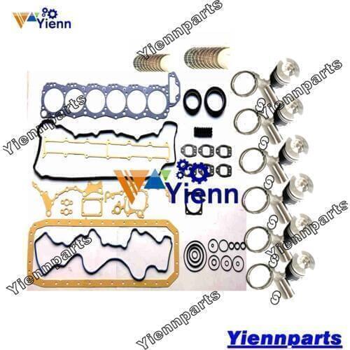 For HINO J07E J07E-T J07E Overhaul Rebuild Kit With Piston Bearing Set 6.4L Turbo Diesel Engine Parts