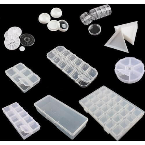 Hot sale Nail Art Storage Case Rhinestones Gems Accessories Transparent Plastic Empty Container for Beads Organizer Box