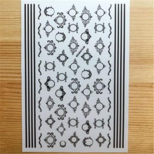 Japanese Style 3d DIY Hot Selling Fashion Dry Nail Stickers Back Glue Adhesive Nail Decals Colored Lace Nail Art Manicure Women