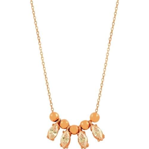 Art Design Necklace Women Necklace Silver Statement Necklace Tiny Necklace Marquoise Drop Cz Simulated Diamond Bead