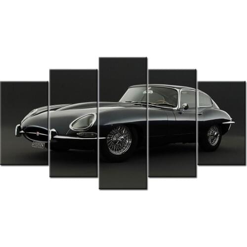 Jaguar E Type Classic Supercar Wallpaper Posters and Prints Wall Art 5 piece Canvas Painting For Living Room Decor