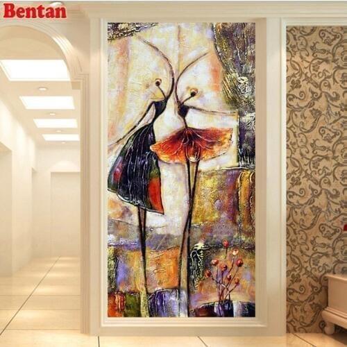 DIY Diamond Painting Full Drill square/Round Double Dancers Abstract Art Embroidery Rhinestone Pictures Mosaic Home Decoration
