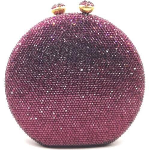 Women Crystal diamond Evening Bag Ladies Wedding party Clutches Female purple red Clutch Purse Day Clutches chain shoulder bags