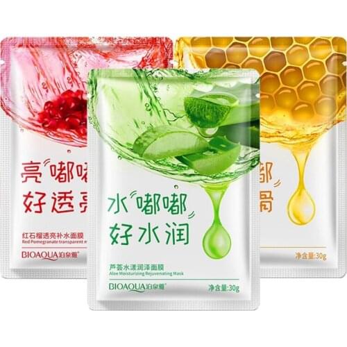 Aloe Vera/Red pomegranate/Honey Collagen Mask For Anti-aging Moisturizing Whitening Beauty Face Care F