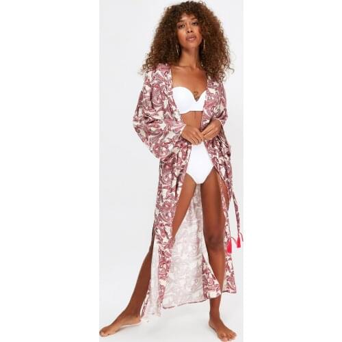 Trendyol Colorful Paisley Pattern Kimono & Kaftan TBESS21KM0152