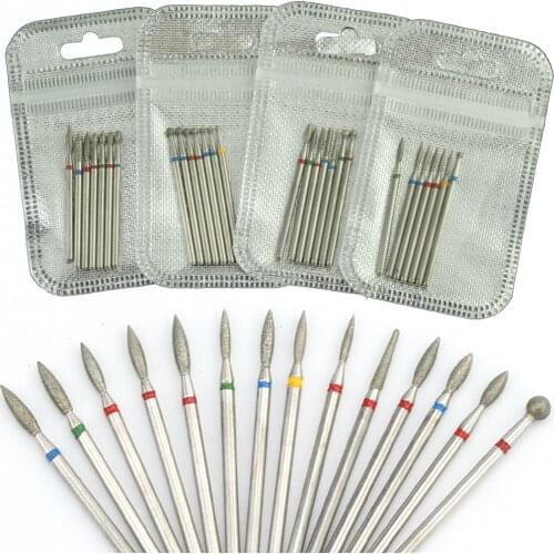 7pcs Diamond Set Nail Drill Bit Rotery Milling Cutter for Electric Manicure Machine Accessories Dead Skin Remove Nail Art Tools