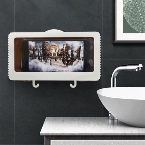 Waterproof Phone Case Rack Bath Wall Mounted Holder Phones Storager Sealed Touchable Organizer Travel Portable Decor With Hook