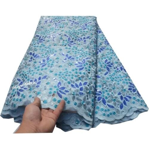 Latest Organza Lace Fabrics With Sequins Handcut Embrodiery African Organza Lace Fabric For Women Dress OLP-163