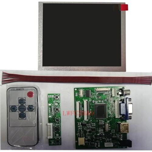New Monitor Kit HDMI+VGA+2AV Control Driver Board with 640x480 5" ZJ050NA-08C TFT LCD Screen Display Replacement AT050TN22