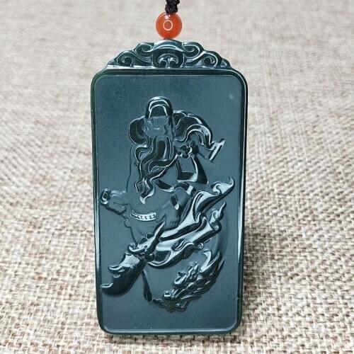 New Natural And Tian Qingyu Guan Pendant, Wealth Protection Safety Necklace