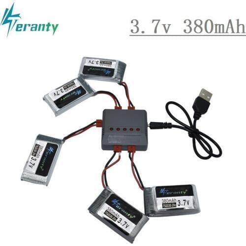 Original Lipo Battery and 5 in 1 Charger For SYMA X5A-1 X15 X15C X15W RC Helicopter Spare Parts 3.7V 380mah Drone battery 702035