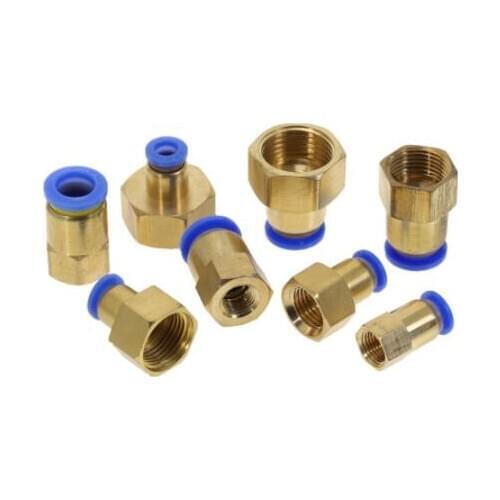 PCF Air Pipe Fitting 4 6 8 10 12mm Hose Tube 1/8" 3/8" 1/2" BSP 1/4" Female Thread Brass Pneumatic Connector Quick Joint Fitting