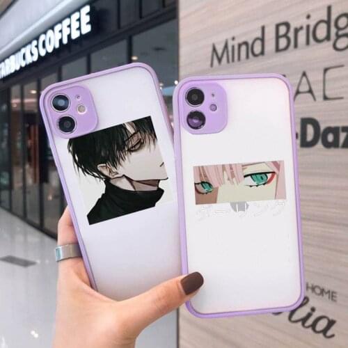 Sad Japanese Anime Aesthetic luxury shell Phone Cases matte transparent For iphone 7 8 11 12 plus mini x xs xr pro max cover