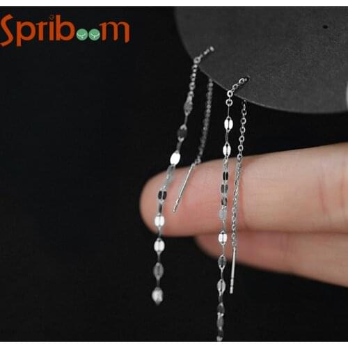 Chain Tassel Stud Earrings Fashion Gold Silver Color O Shape Chains Earring Minimalism Jewelry Aesthetic Accessories Girls Gifts