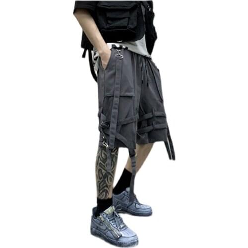 2021 Summer Shorts Cargo Pants Men Harajuku Fashion Streetwear Hip Hop Male Trousers Ribbons Sportswear Military Clothes