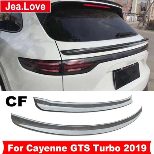 Real Carbon Fiber Rear Roof Wing Tail Trunk Spoiler Tail Decoration For Porsche Cayenne GTS Turbo 2019 Car Styling Modification