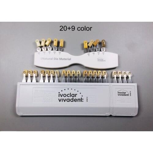 1Pcs Dental Porcelain Teeth Denture Teeh Color Shade Board Guide Ivoclar Vivadent ND1-9 Abutment 20/16Color