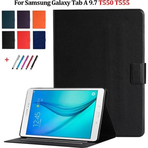 Slim Cover For Coque Samsung Galaxy Tab A 9.7 Case SM-T550 SM-T555 Leather Wallet Protective Cover For Galaxy Tab A 9.7 Case