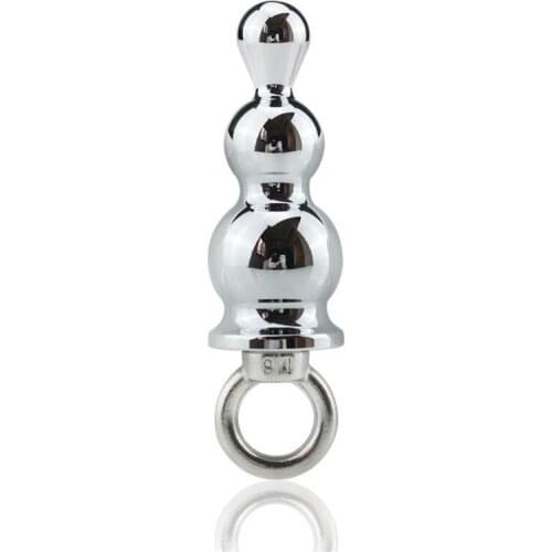 Smooth Metal Stainless Anal Beads Type Butt Plug Vibrator Anal Sex Toys Adult Products Anal stimulator Butt Beads for Man Women