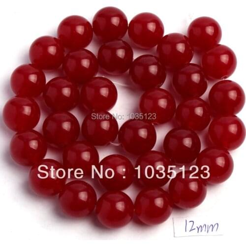 High Quality 12mm Natural Red Jades Round Shape Loose Beads Strand 38cm DIY Creative Jewellery Making w89