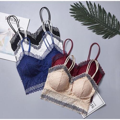 2020 Woman Sexy bra Casual Lace Embroidered Tube Top Female Sexy Bra Tops crop top