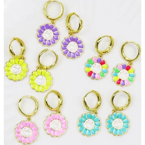 10 Pairs Enamel Flower earrings Mix color Jewelry Flower earrings lovely jewelry earrings fashion Jewelry Gift