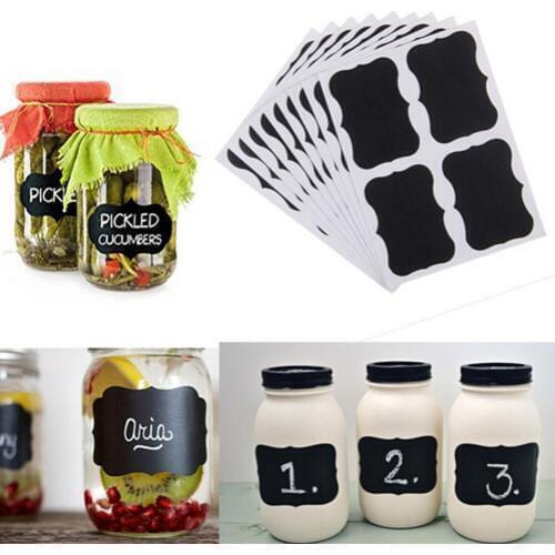 10PCS PVC Chalkboard Labels Pantry Stickers for Mason Spice Glass Bottle Stickers Removable Kitchenware