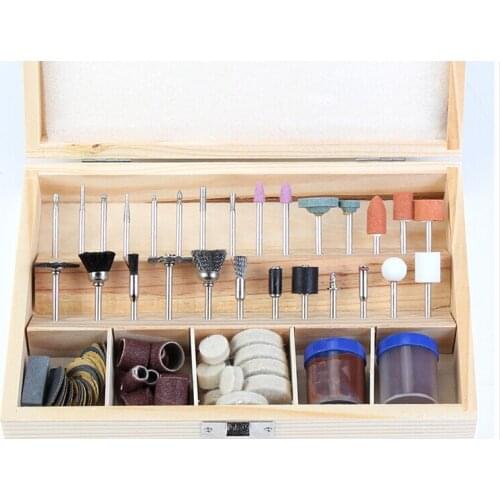 100PCS/SET multitool accessory bit grinding tools with wood box jade