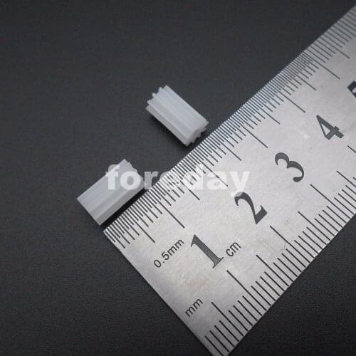 100PCS Extended Lengthen Spur Gear 0.5 Modulus Aperture 2mm DIY Model Accessories T=10 Plastic Spur Gear 10MM White HQ*FD023X100