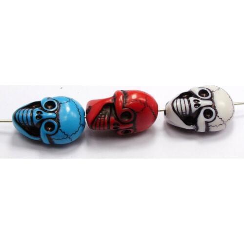 20 Mixed Color Halloween Gothic Skull Acrylic Beads 25mm(Double side)