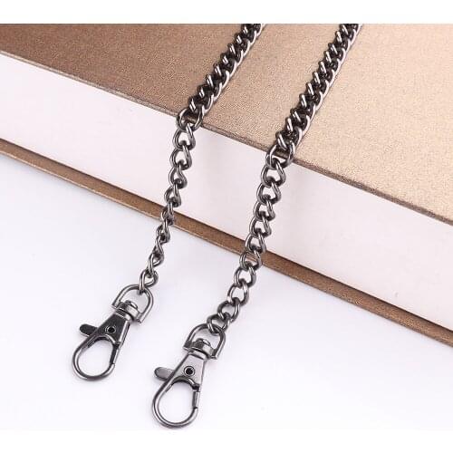 3FT(90cm) 7*10mm Bags accessory chain for DIY Purse Chain With Swivel Clip Gun black Bag Handles Bag Accessories DIY decoration