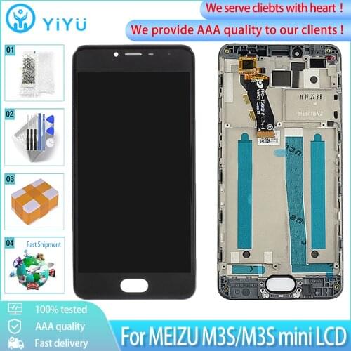5.0" Original For MEIZU M3S LCD Screen Display With Frame Digiziter Aseembly Replacement For MEIZU M3S Mini Y685H Display