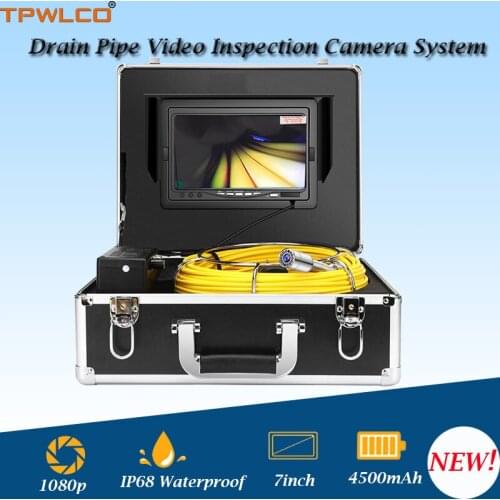 7inch TET LCD Screen 20m 23mm Camera Head Waterproof Drain Pipe Video Inspection Camera System Camera Viewing Angle 120Degree