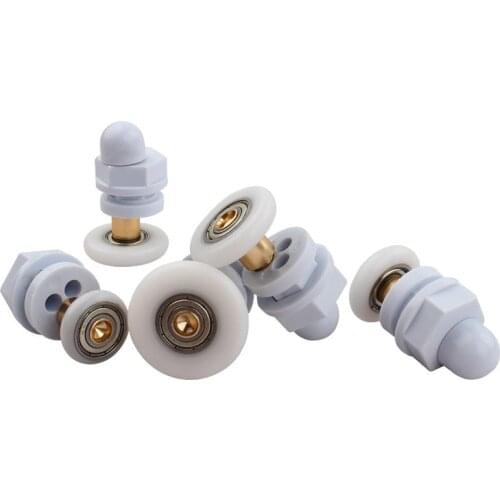 8pcs/lot Shower Rooms Cabins Pulley Shower Room Roller /Runners/Wheels/Pulleys Diameter19-27mm Glass Hole Distance 15-17mm