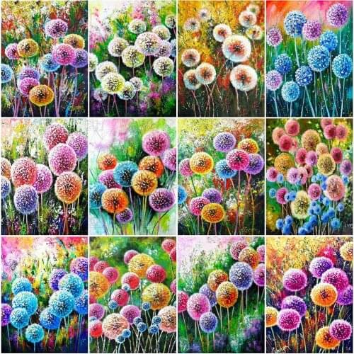 Diamond Painting Dandelion Craft Kit Full Square Round Drill Embroidery 5D Diy Flowers Mosaic Home Wall Decor Gift Hobby Craft