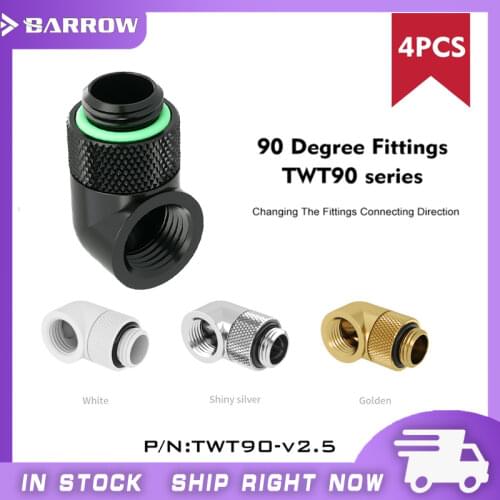 Barrow TWT90-v2.5 , 90 Degree Rotary Fitting , G1/4" Rotatable 90 Adapter , For Cooling Equipment Adjust Connect Direction
