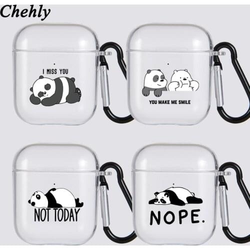 Panda Case for Apple Airpods 1 2 Pro Shockproof Bluetooth Wireless Headphone Earphone Soft Silicone Protective Cover Accessories
